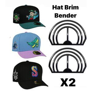 Baseball Hat Shaper Brim Hat Bender 2 Pack Cap Brim Shaper Curver Black - New